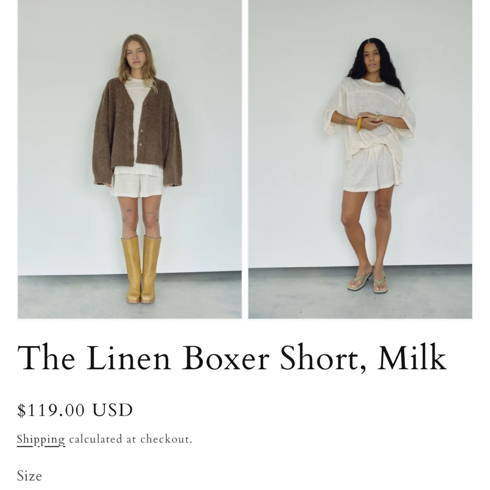 Boheme goods linen top & shorts in milk - Picture 2 of 2